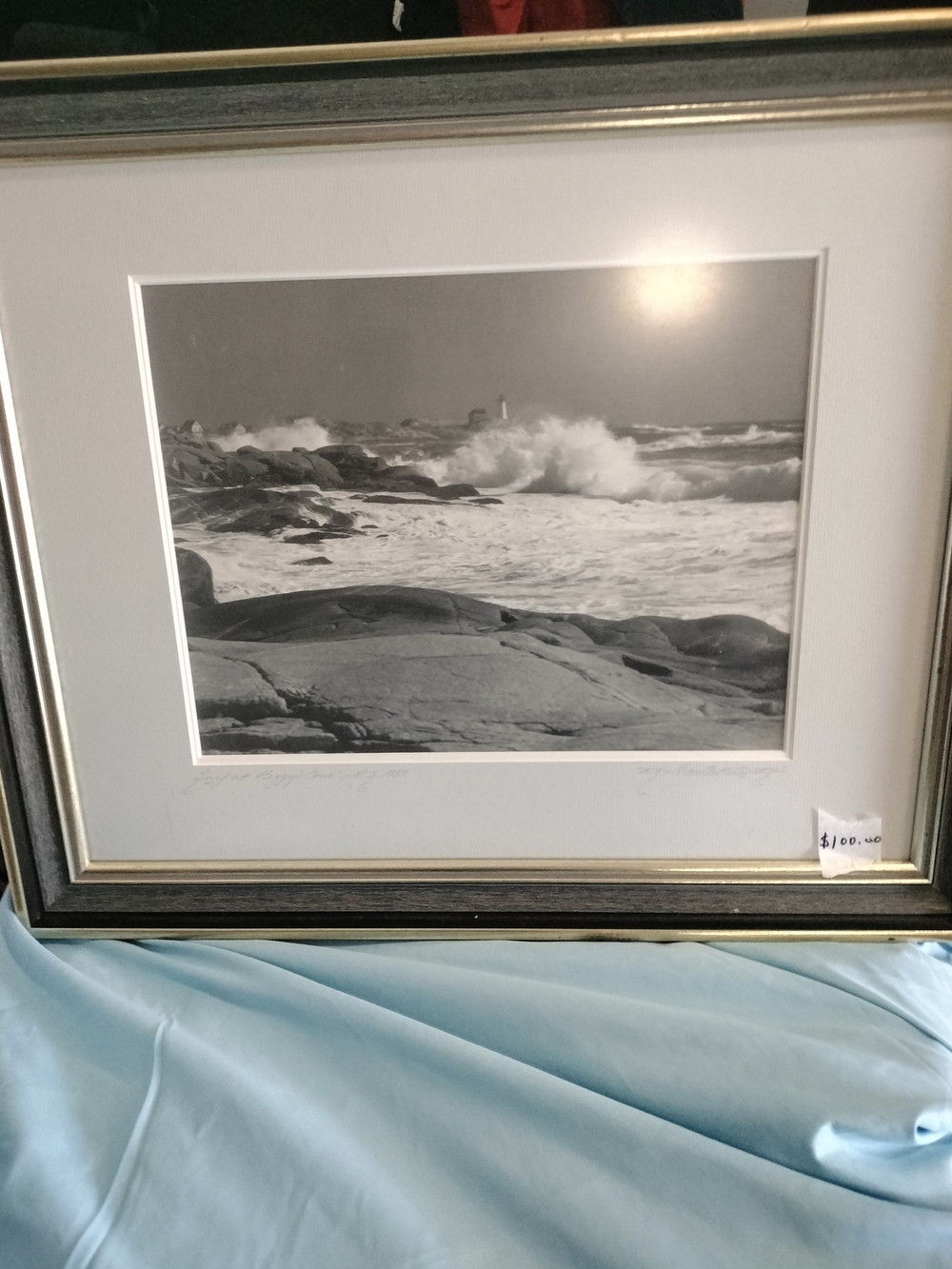 Black & White Coastal Photograph in Silver Frame Wallace R Mac Askill Photograph